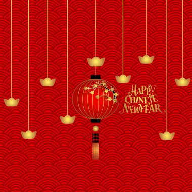 Çin yeni yıl arka plan tasarımı. Vektör İllüstrasyonu.