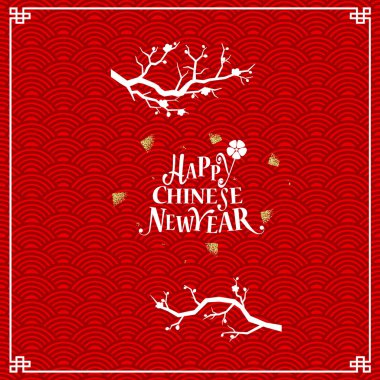 Çin yeni yılı Çin yeni yılı yazı ile arka plan tasarım. Vektör çizim.
