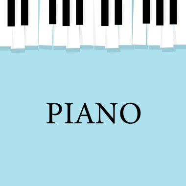 Müzik piyanosu klavyesi. Poster arkaplan şablonu.