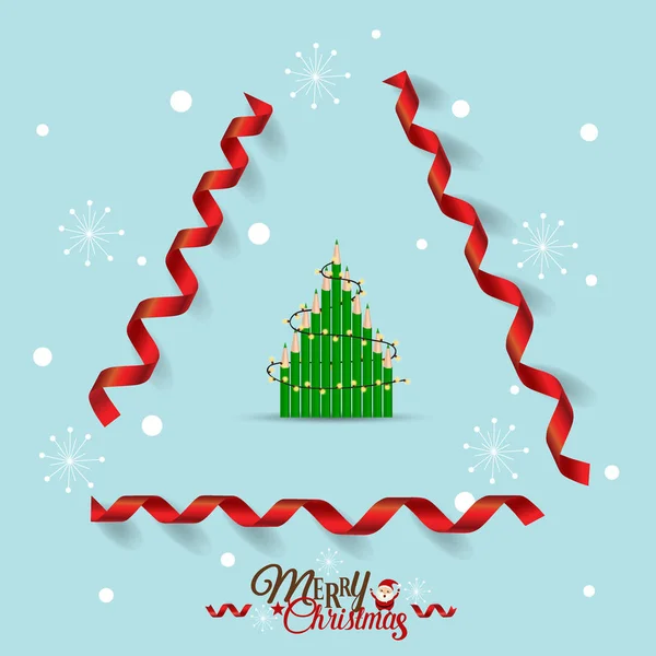 Χριστούγεννα Ευχετήρια Κάρτα Χριστουγεννιάτικο Δέντρο Εικονογράφηση Φορέας — Διανυσματικό Αρχείο
