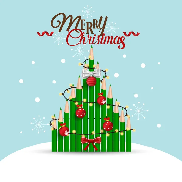 Christmas Greeting Card Christmas Tree Vector Illustration — Stock Vector