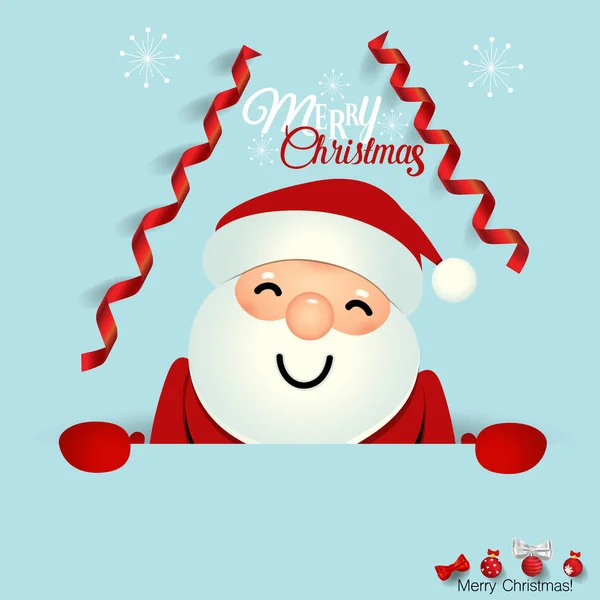 Christmas Wenskaart Met Christmas Santa Claus Vectorillustratie — Stockvector