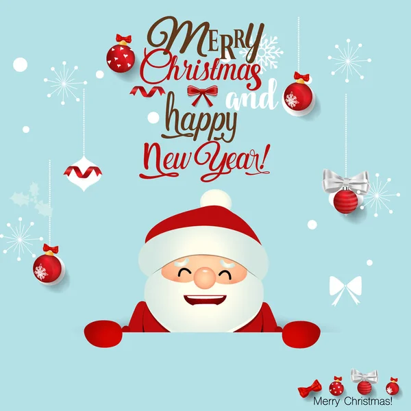 Christmas Wenskaart Met Christmas Santa Claus Vectorillustratie — Stockvector