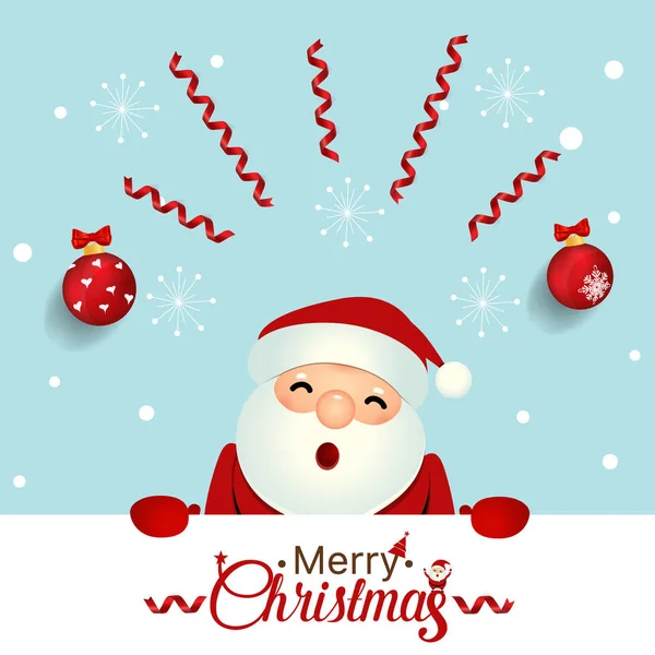 Carte Voeux Noël Avec Noël Père Noël Illustration Vectorielle — Image vectorielle