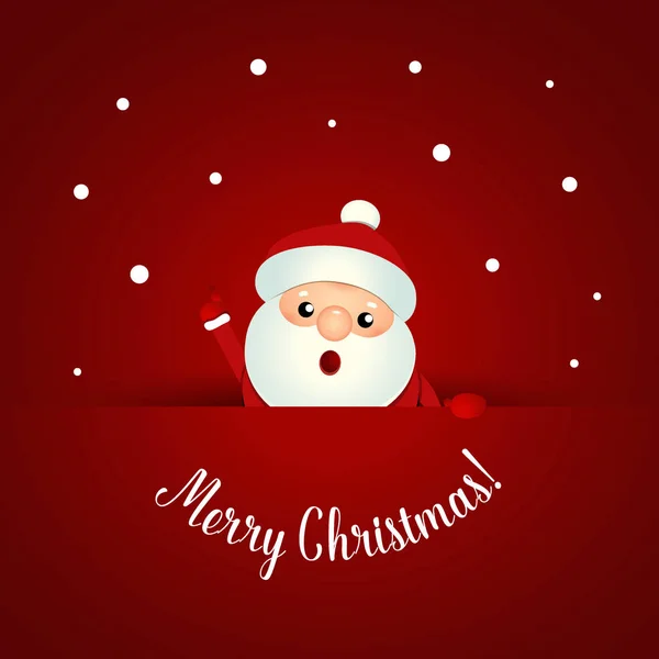Tarjeta Felicitación Navidad Con Papá Noel Navidad Ilustración Vectorial — Vector de stock
