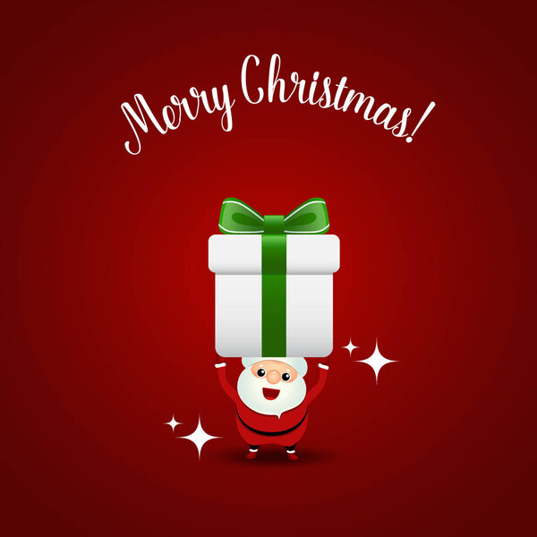 Christmas Greeting Card with Christmas Santa Claus. Vector illustration.
