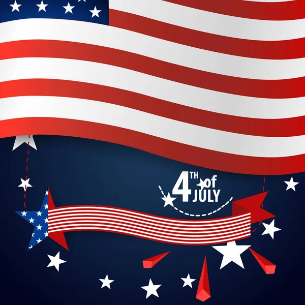 Feliz Tarjeta Del Día Independencia Los Estados Unidos América Diseño — Vector de stock