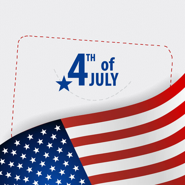 Happy independence day card United States of America. American Flag paper design, vector illustration.