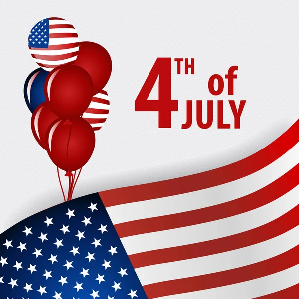 幸せな独立記念日カード アメリカ合衆国 アメリカの国旗の紙のデザイン ベクトル イラスト — ストックベクタ