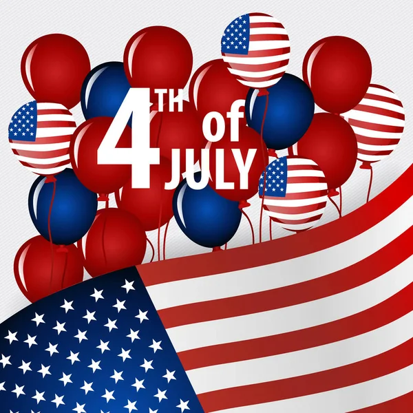 Happy Dag Van Onafhankelijkheid Kaart Verenigde Staten Van Amerika Amerikaanse — Stockvector