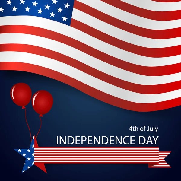 Feliz Tarjeta Del Día Independencia Los Estados Unidos América Diseño — Archivo Imágenes Vectoriales