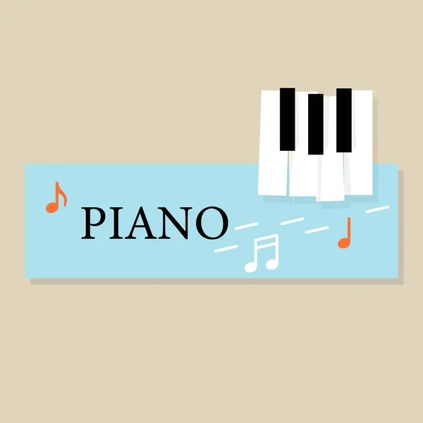 Teclado Piano Musical Con Notas Plantilla Fondo Del Cartel Música — Vector de stock