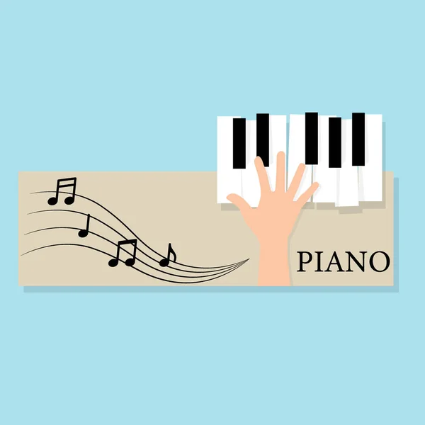 Tastiera Pianoforte Musicale Con Note Modello Sfondo Poster Sfondo Vettoriale — Vettoriale Stock