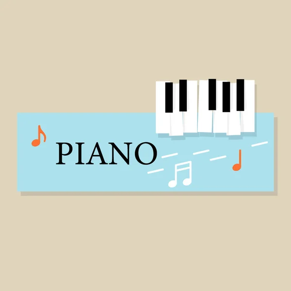 Teclado Piano Musical Con Notas Plantilla Fondo Del Cartel Música — Vector de stock