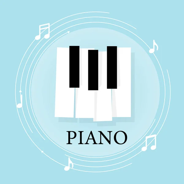 Teclado Piano Música Com Notas Modelo Fundo Cartaz Música Vector — Vetor de Stock