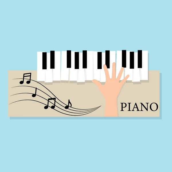 Teclado Piano Música Com Notas Modelo Fundo Cartaz Música Vector — Vetor de Stock