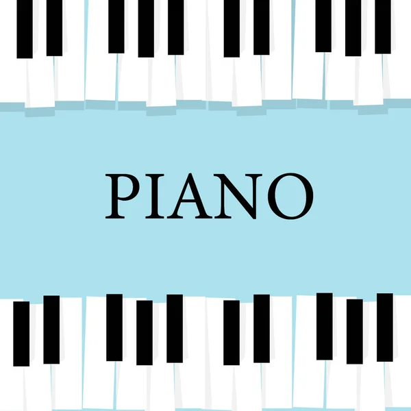 Zene Zongora Billentyűzet Plakát Háttér Sablon — Stock Vector