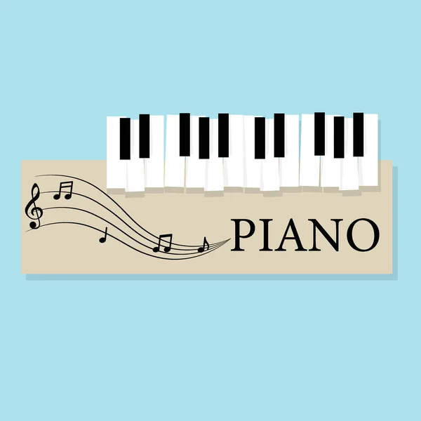 Teclado Piano Música Com Notas Modelo Fundo Cartaz Música Vector — Vetor de Stock