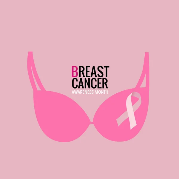 Breast Cancer Awareness Month Background Design Vector Illustration — Stock vektor