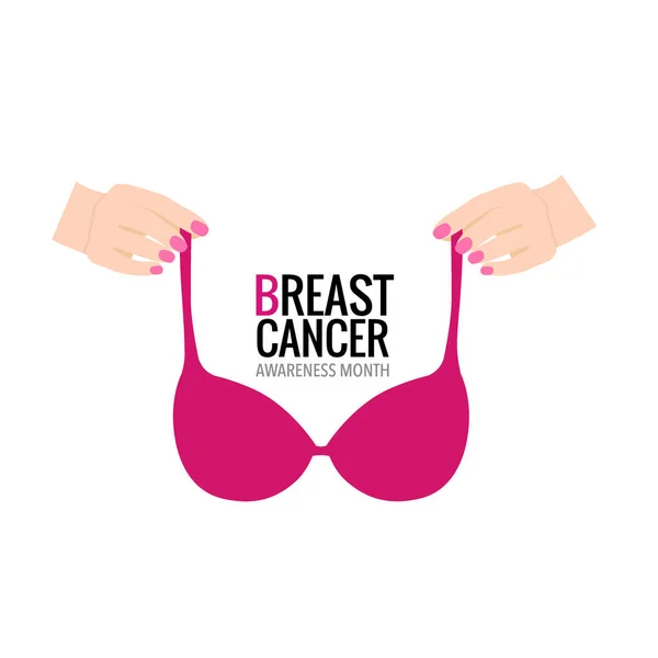 Breast Cancer Awareness Month Background Design Vector Illustration — Stock Vector