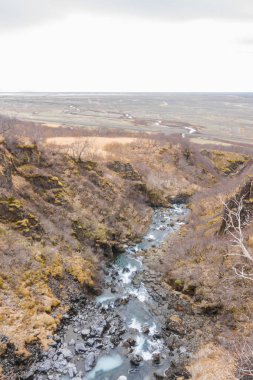 İzlanda, güzel ünlü şelale kış sezonu .
