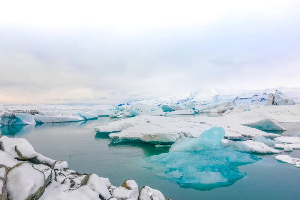 Jéghegyek-gleccser Lagoon, Izland . — Stock Fotó