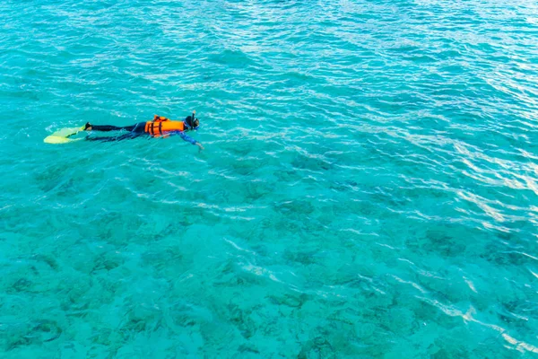 在热带的马尔代夫岛浮潜 . — 图库照片