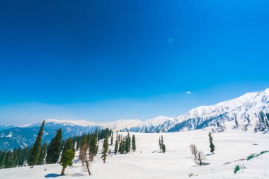 Güzel kar kaplı dağlar manzara Kashmir devlet, Hindistan