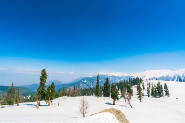 Güzel kar kaplı dağlar manzara Kashmir devlet, Hindistan