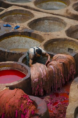 Fez, Medine'de eski tabakhane deri erkek resim