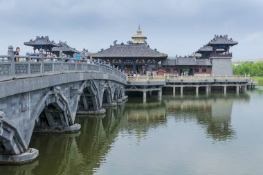 Antik mimari Yungang mağarasını Datong içinde
