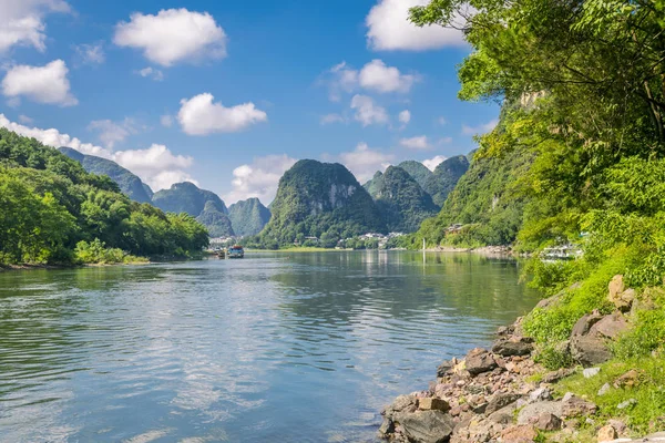 Landschap Van Yangshuo River Overdag China — Stockfoto
