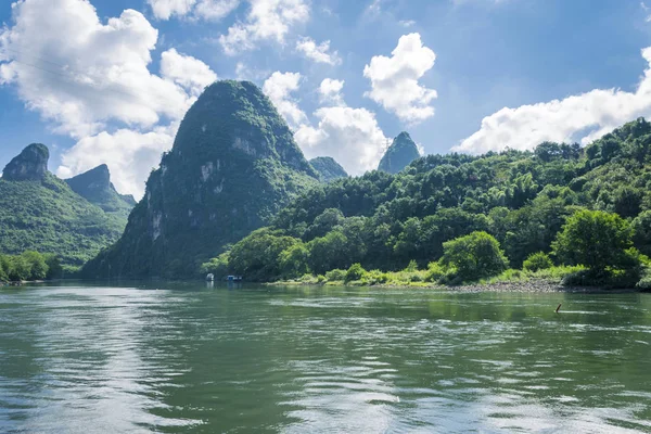 Landschap Van Yangshuo River Overdag China — Stockfoto