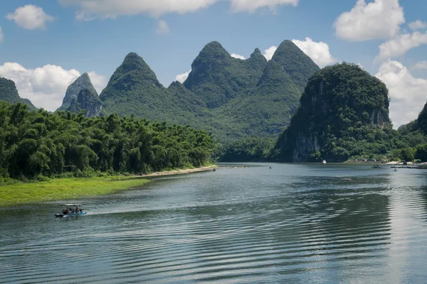 Landschap Van Yangshuo River Overdag China — Stockfoto