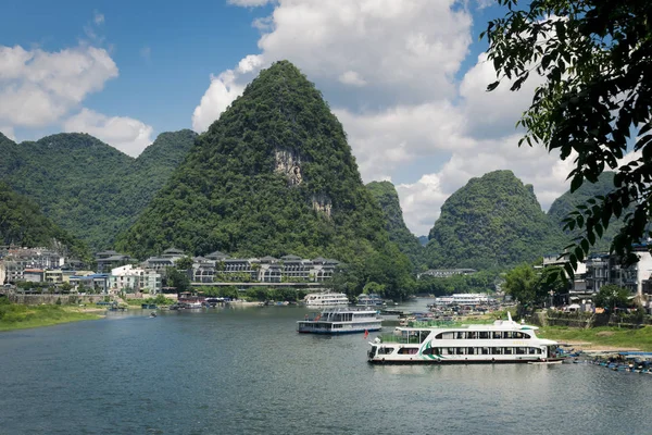 Landschap Van Yangshuo River Overdag China — Stockfoto