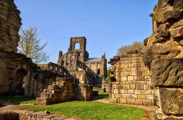 Średniowieczne Kirkstall Abbey Leeds Wielka Brytania — Zdjęcie stockowe