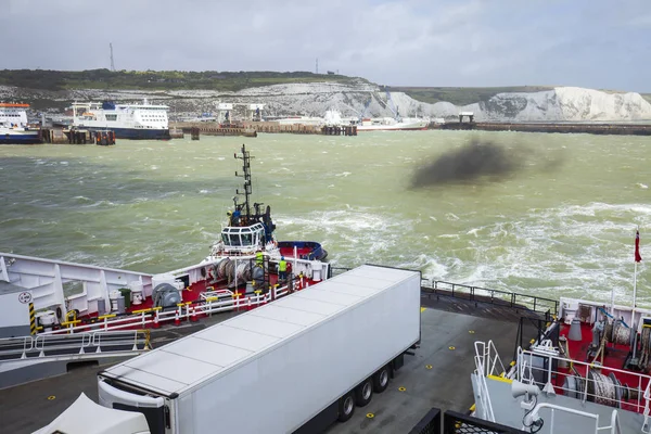 Vista Desde Ferry Hasta Puerto Dover Gran Bretaña —  Fotos de Stock
