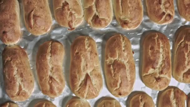 Frisch Gebackene Duftende Köstliche Eclairs Mit Goldener Kruste Hausgemachtes Dessert — Stockvideo