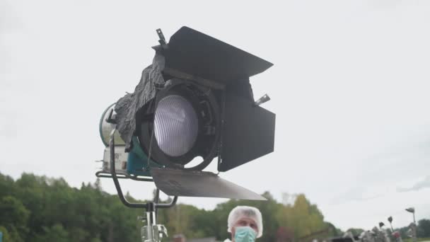 Москва Липень 2020 Команда Режисерів Роботі Відповідно Антивірусних Заходів Безпеки — стокове відео
