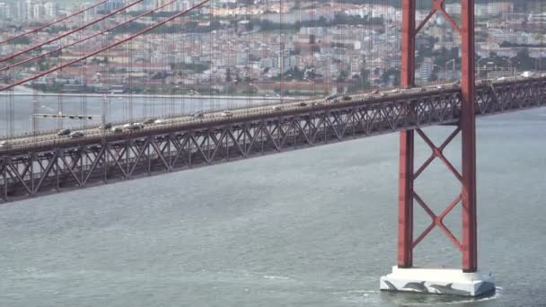 Nisan Köprüsü Lizbon — Stok video