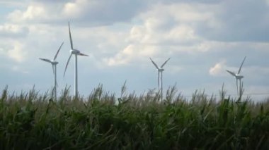 Eko güç. Rüzgar türbinleri elektrik üretiyor