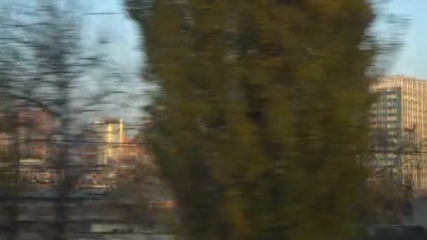 都市の建物、動いているキエフの都市の背景。ウクライナ — ストック動画