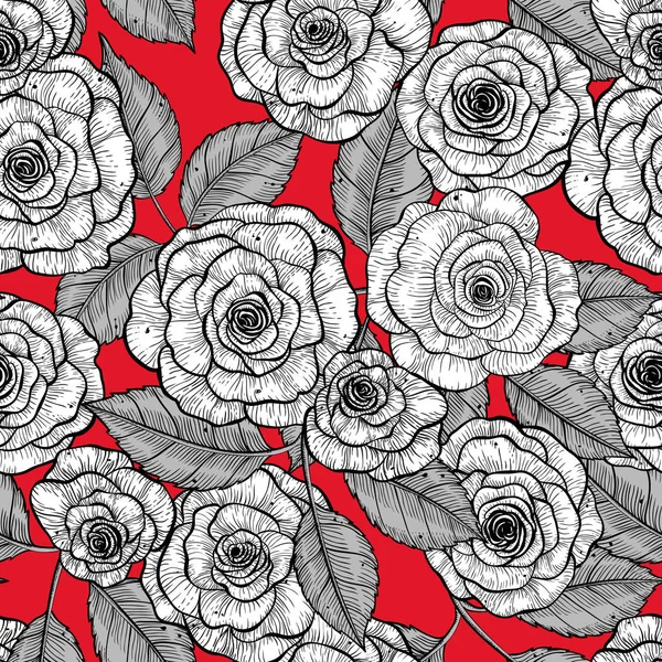 Seamless pattern with hand  drawn roses.