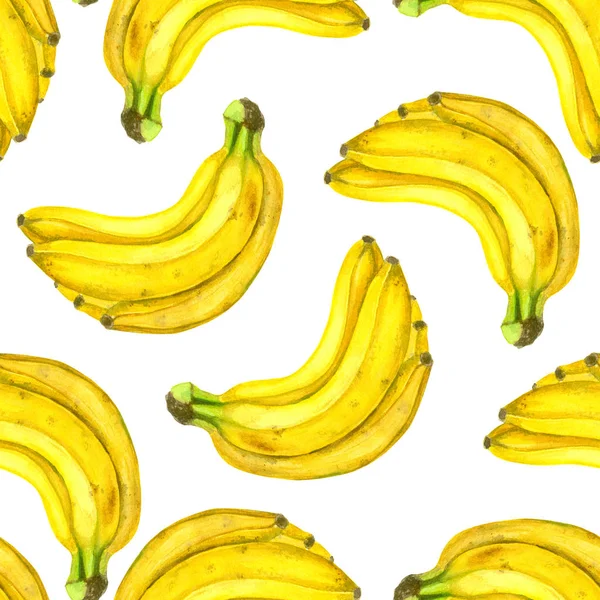 Patrón Acuarela Sin Costuras Con Plátanos Elemento Para Diseño — Foto de stock gratuita