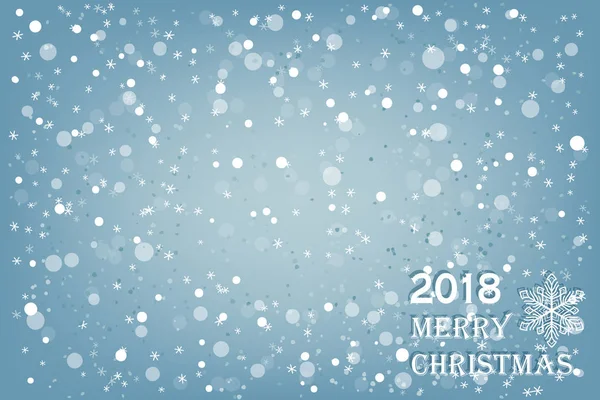 Yağan Kar Metin Tebrik Merry Christmas Kış Arka Plan — Stok Vektör
