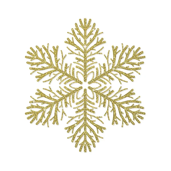 Floco Neve Dourado Brilhante Fundo Branco Elemento Para Design —  Vetores de Stock