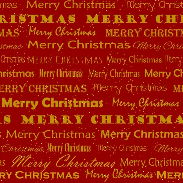Feliz Navidad Tipografía Patrón Sin Costuras Gloden Rojo Elemento Para — Archivo Imágenes Vectoriales