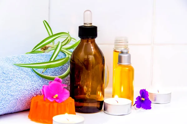 Procedimientos Spa Cuidado Cosmético Del Cuerpo Aceite Aromático Aromaterapia Cosmetología — Foto de Stock