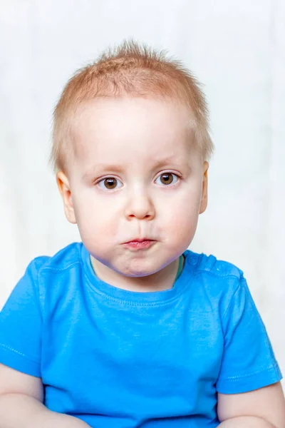 Portrait Boy Child Emotions Emotionally Beautifully Expressive Look — Stock Photo, Image