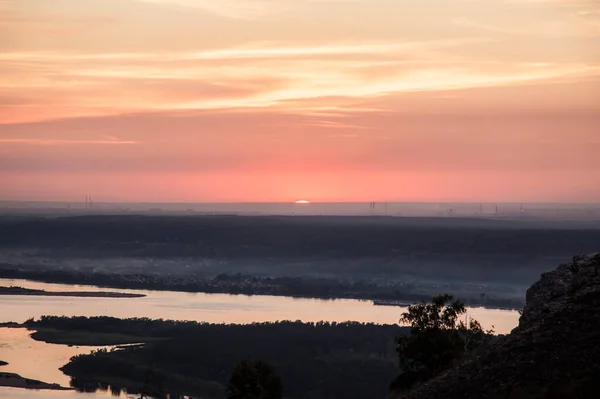 Sunset Scarlet River — Stock Photo, Image